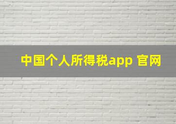 中国个人所得税app 官网